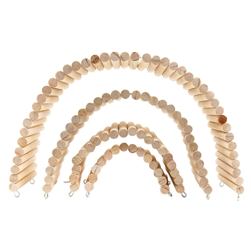 

Wooden Ladder Bridge Chew Toy Bendable Cage Habitat Toys for Hamster Mouse Chipmunk and Other Small Animals 4 Sizes