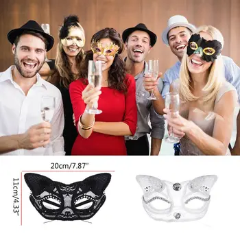 

Sexy Cat Half Mask Eco-friendly Halloween Cosplay Props Animal Themed Club Party H55B