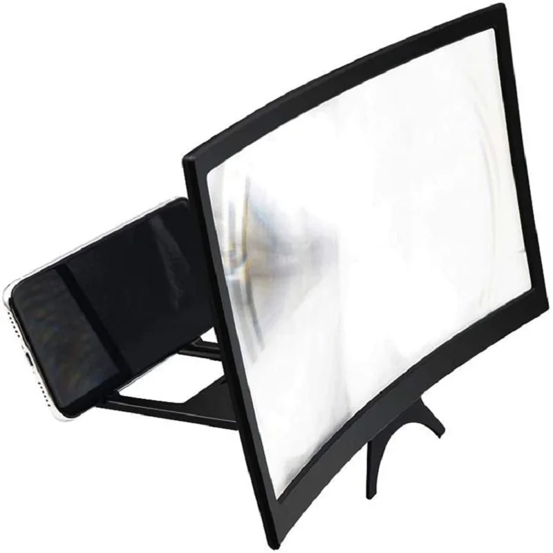 L6 12 inch Curved Phone Screen Amplifier HD 3D Video Mobile Phone Magnifying Glass Stand Bracket Foldable Holder Projector phone screen amplifier