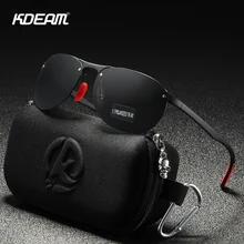 Kdeam rimless óculos de sol masculinos ovais polarizados tr90 material quadro tac polarização lense macio borracha pé capa