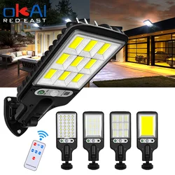 Lampe solaire d'extérieur avec capteur de mouvement, imperméable, éclairage de sécurité, avec 3 modes d'éclairage, idéal pour un jardin, un Patio, un sentier ou une cour 