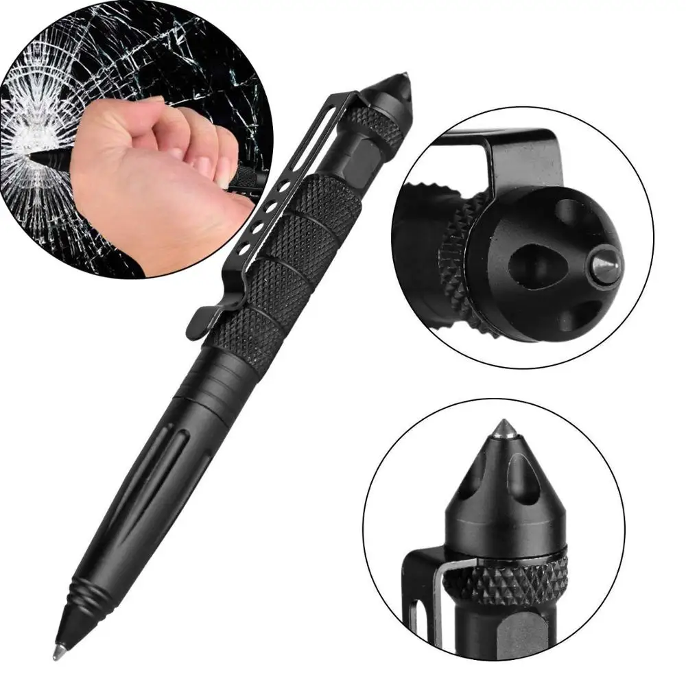6" Aviation Aluminum Tactical Pen Military Glass Breaker Survival Outdoor Tool 