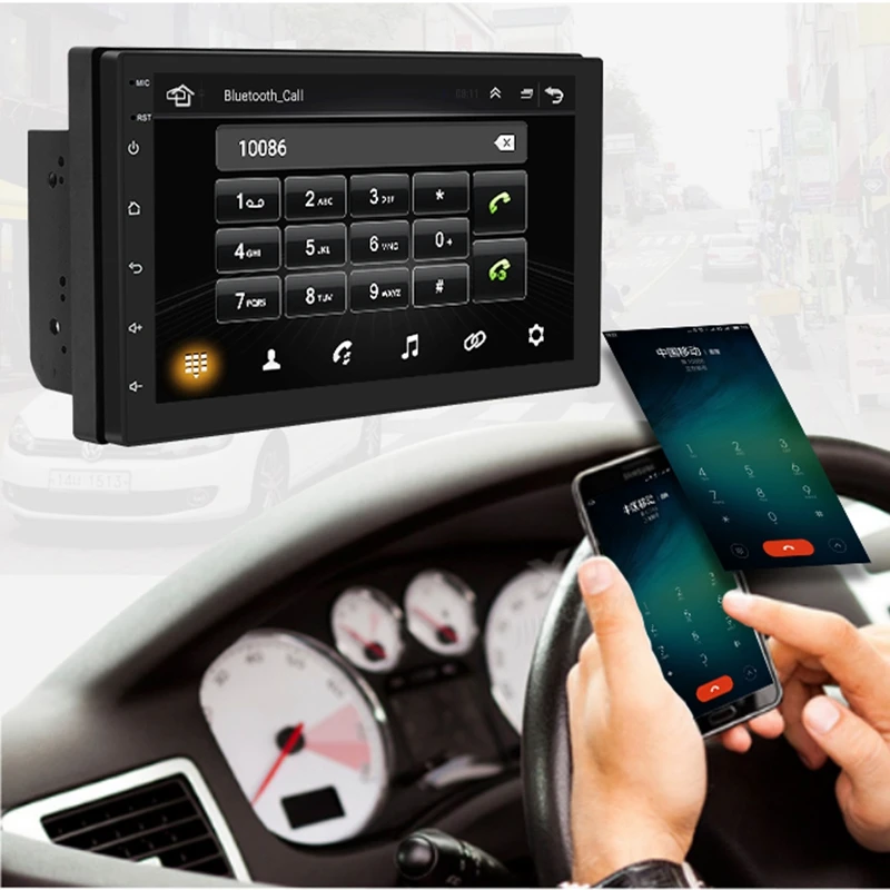 7 дюймов Android8.1 2 Din автомобильный DVD Радио мультимедийный плеер gps навигация универсальный для N issan peugeot toyota doble Din Авторадио