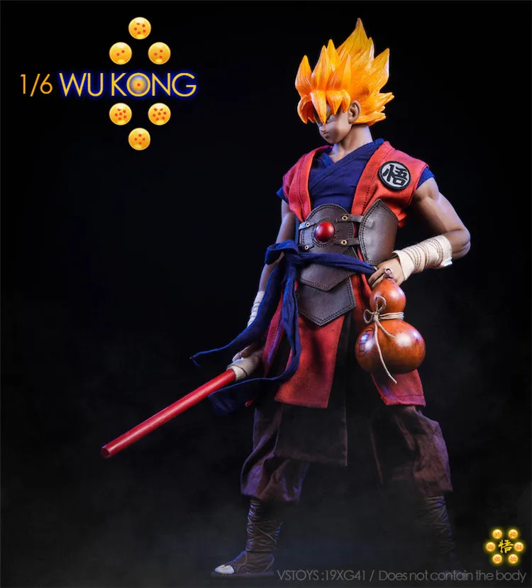 Коллекционная 19XG41 1/6 японский аниме Dragon Ball WU KONG Head& Clothes аксессуар прямой/Strabismus Eyes версия для фанатов