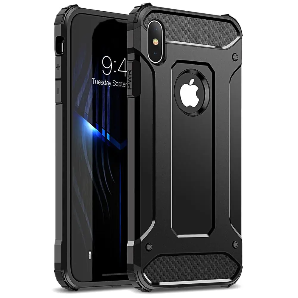 Чехол из поликарбоната для iphone X XS max 11 12 Pro Жесткий Чехол-бампер с двойной защитой