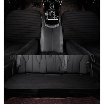 

Linen Car Seat Cover Four Season Front/Rear Flax Cushion Breathable Protector Non Slide Pad Auto Accessories Universal Size(Blac