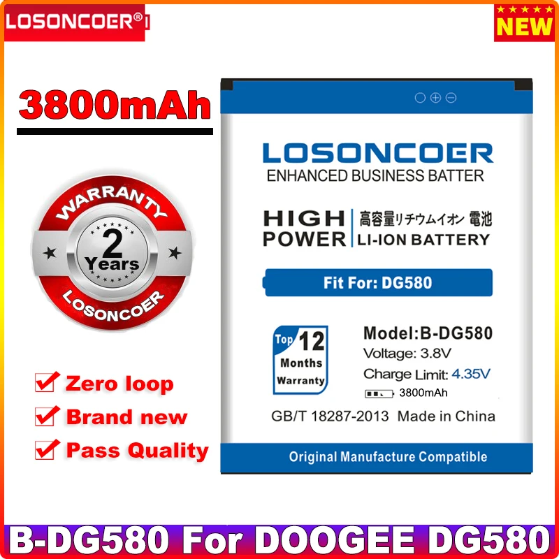 3800mAh LOSONCOER B-DG580 батареи для телефона Замена Li-Ion Для DOOGEE DG580 в наличии | Мобильные