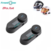 Freedconn-intercomunicador inalámbrico para motocicleta, dispositivo de comunicación TCOM SC de 800M, BT, Bluetooth, auriculares con interfono FM LCD, 2 unids/lote