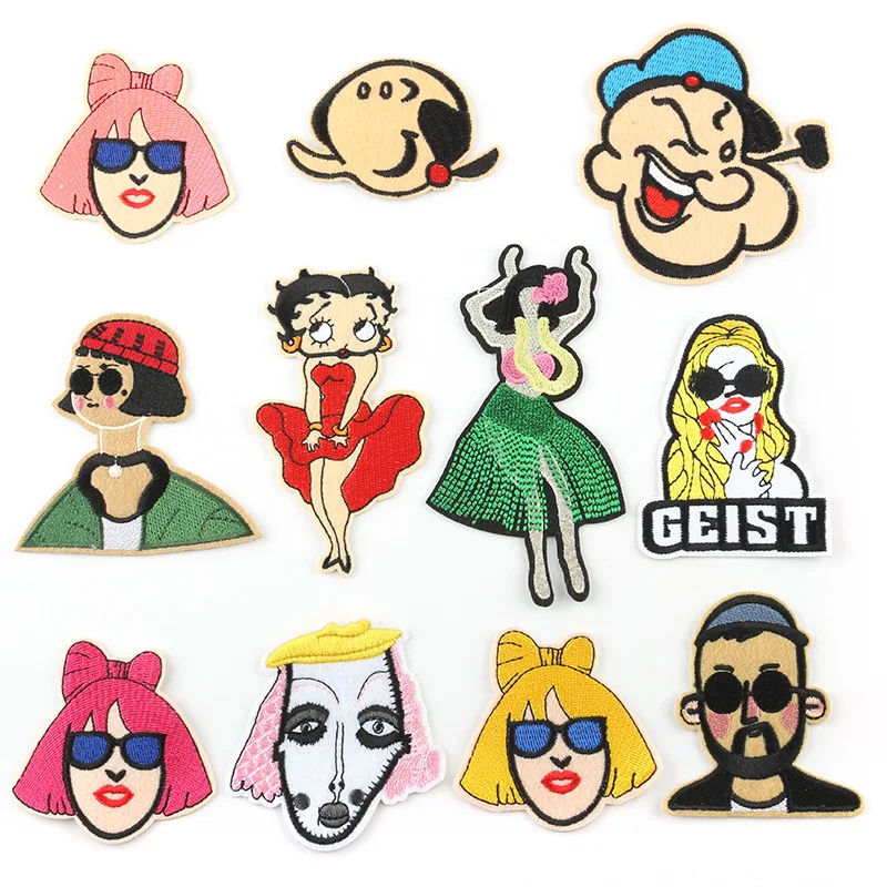 

Cartoon Character Stripe On Children Clothes Embroidery Iron On Patches For Kids Clothing DIY Anime Patch Applique Stickers