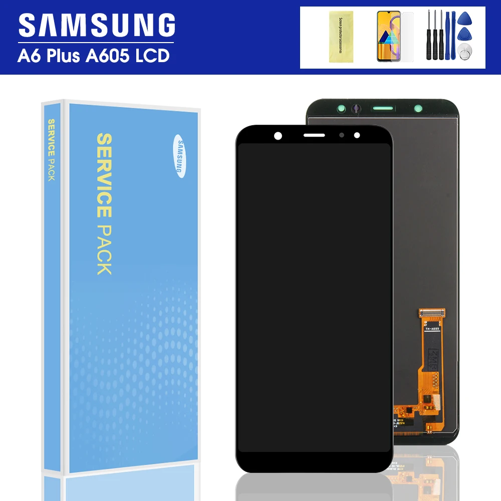 ЖК дисплей 6 0 дюйма A605 для Samsung Galaxy A6 Plus 2018 + A605fd A605FN сенсорный экран дигитайзер