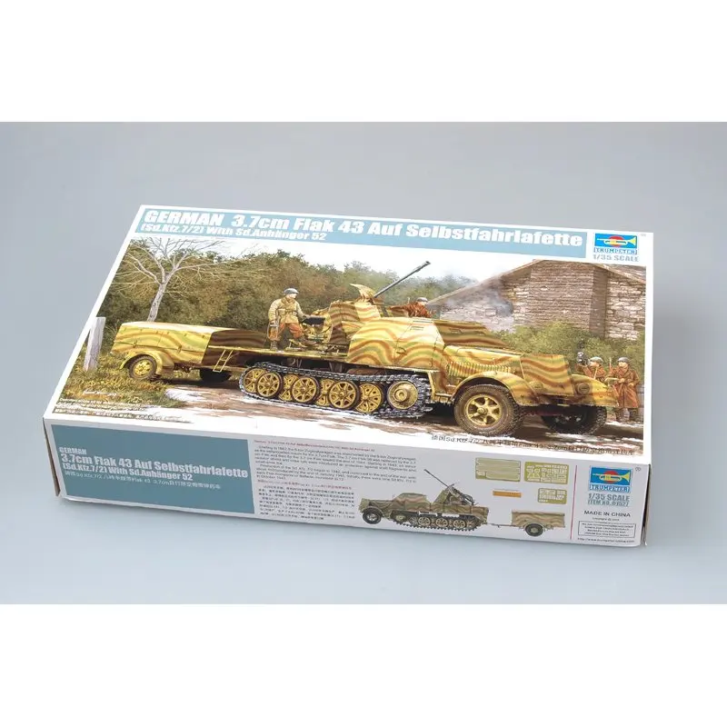 Trumpeter 01527 1/35 немецкий 3,7 см Flak 43 auf Selbstfahrlafette(Sd. Kfz.7/2)-масштабная модель комплект