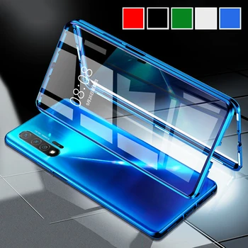 

protective case on for huawei honor 9x 9 x honor9x phone cover huawie honer x9 Magnetic adsorption bumper tempered Glas fundas