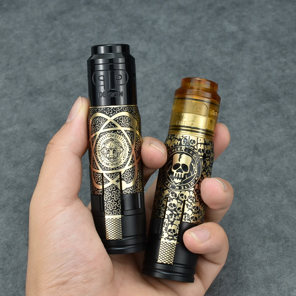 

MK2 mod brass 1:1 MK2 mod with QP KALI V2 RDA Special MK2 Albert Cipher CipherSkull Mods 18650 battery mod kit