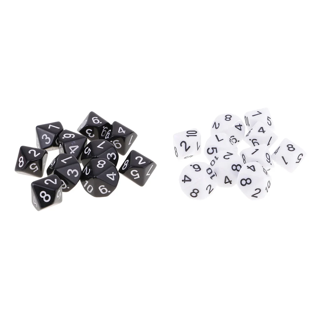 20x Role Playing Accessory D10 Polyhedral Dice 10 Sided for MTG TRPG DND Toy