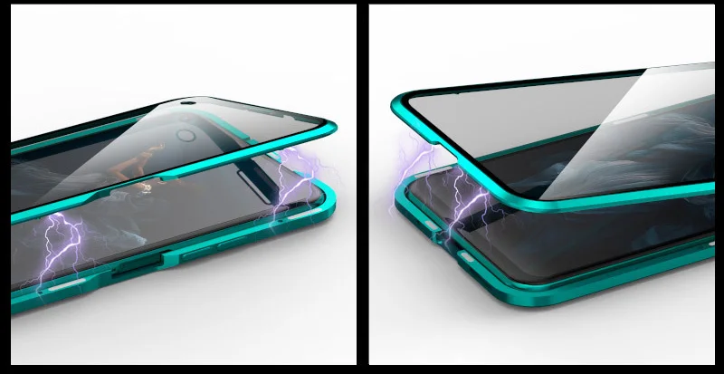 Двойное закаленное стекло Магнитная металлическая рамка чехол для телефона для huawei Honor Note 10 20S 9I Lite V20 V10 V30 V9 8X 9X MAX Pro Play 3E