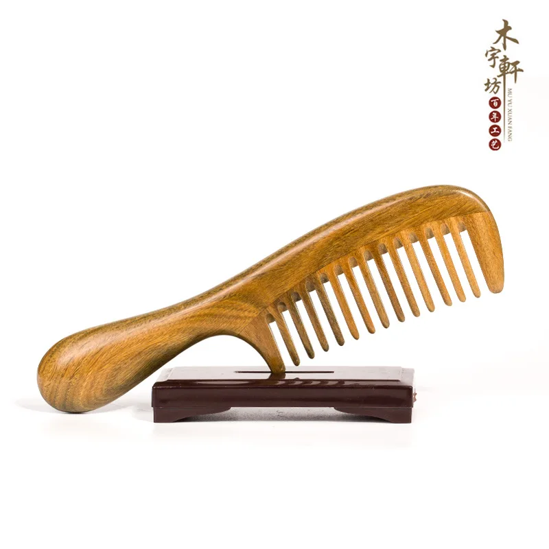 

Authentic Old Material Sandalwood Incense Wood Comb Green Sandalwood Hairdressing Massage Comb Can Not Afford Static