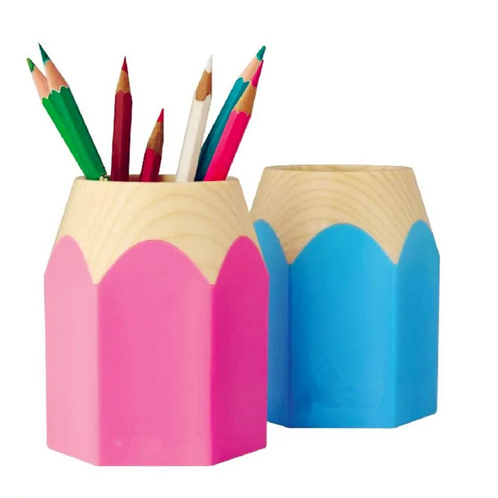 

1 Pcs Mini Office Pencil Pot Holder Student Pen Storage Vase Stationery Gift Cup Makeup Brush Box