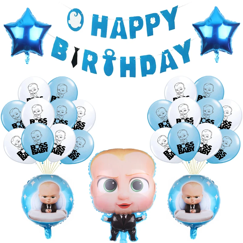 Boss baby воздушный шар из фольги happy баннеры для дня рождения малыш душ Мальчики