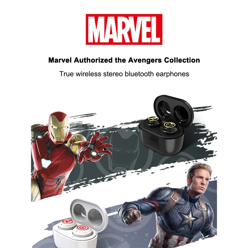 Captain America Iron Man TWS Bluetooth Earphone Captain Marvel Wireless Headphones Spider Man Sports Waterproof Earbuds Headset