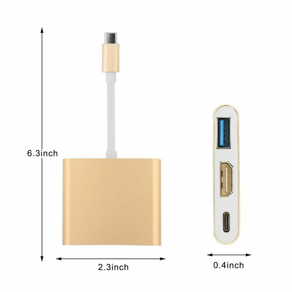 Usb type C 3,1-USB-C 4K HDMI USB 3,0 кабель-адаптер 3 в 1 концентратор для Macbook Pro идеально подходит для решения проблемы с несколькими интерфейсами