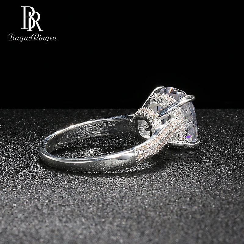 Bague Ringen, геометрическое серебро 925, ювелирное изделие для свадьбы, 5 карат, кольцо с камнями для женщин, квадратный высококачественный элегантный подарок