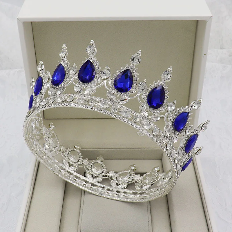 30 Options Crystal Tiaras Bride Wedding Crown Royal Queen King Round Diadem Bridal Headpiece Pageant Hair Jewelry Head Accessory (16)
