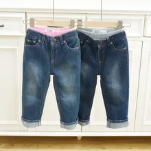 Детская одежда для мужчин и женщин; детские джинсы на осень и зиму; брюки с эластичным поясом