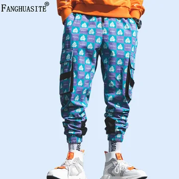 

Brand Men's Cotton Trousers Hip Hop jogging Autumn Winter Casual Pants Printing Big-pocket High quality Fashion Cargo Pants 9101