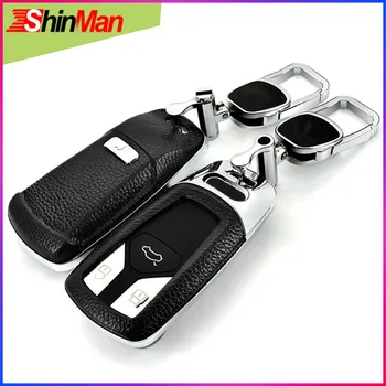 

ShinMan 2018 Fashion style key Car key Cover key shell For CAR key case For Audi A5 S5 Q7 A4 A4L TT TTS 2015-2018 Keychain