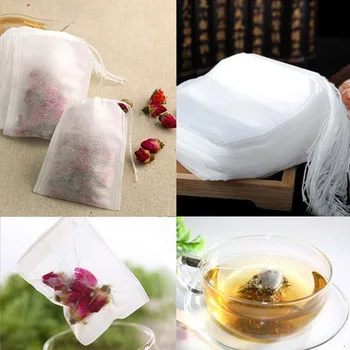 

100Pcs/Pack Tea bags 5.5x7CM Empty Scented Tea Bags With String Heal Seal Filter Paper for Herb Loose Tea Infuser