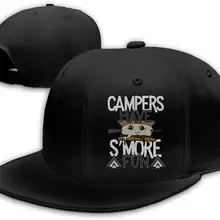 Campers Have Smore Fun Мужская бейсболка с плоским козырьком Регулируемая черная