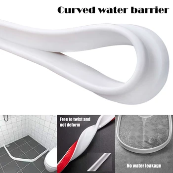 

Newly 2019 Bathroom Kitchen Water Stopper Dry and Wet Separation Silicone Water Barriers Floor Partition Strips High Quality