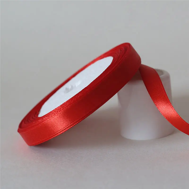 25 ярдов/6 мм-50 мм красный шелковый атлас ленточный материал для поделок для выпускного вечера вечерние украшения Свадебная подарочная коробка упаковка аксессуары D7
