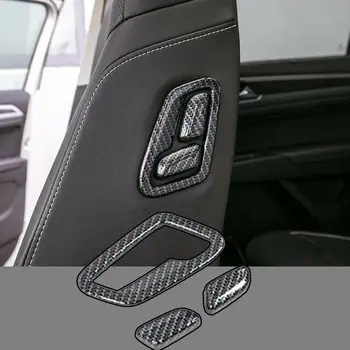 

ForVWTeramont Atlas 2017-19 Carbon Fiber seat Headrest Adjust Button Trim 3pcs Car modification Car accessories