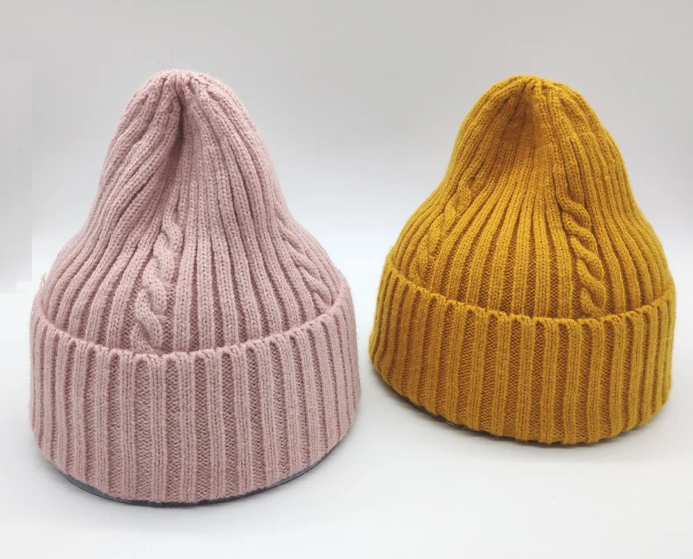 Новое поступление, женская зимняя вязаная шапка Skullies Beanie, сохраняющая тепло, полосатая вязаная шапка, шапки Homme для взрослых