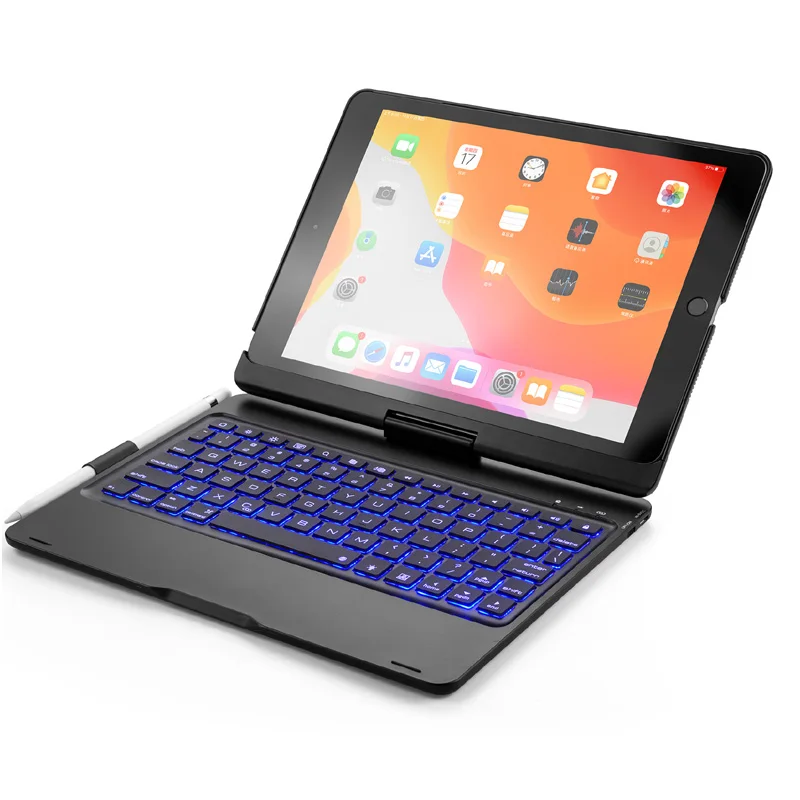Чехол для iPad 10,2, тонкий, 7 цветов, с подсветкой, Беспроводная Bluetooth клавиатура, чехол, чехол для, iPad 10,2