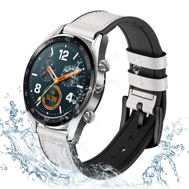 22 мм ремешок для часов samsung galaxy watch 46 Gear S3 Frontier/Classic Huawei GT 2/2E часы 3 45 кожаный