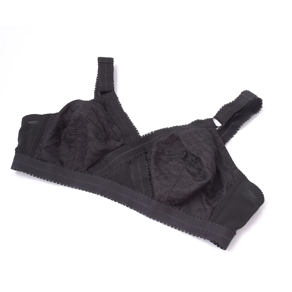 Ultra Thin Women Unlined Lace Sheer Full Coverage Plus Size Wireless Minimizer Bra Big Size A B C D DD E F 40 42 44 46 48 50