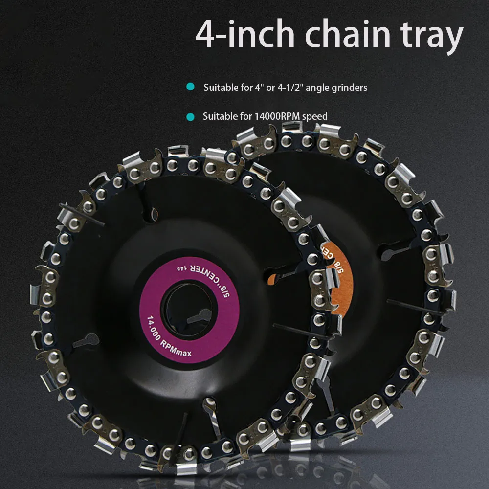 

New Arrivals 14000rp 4" Chain Plate Angle Grinding Chain Wheel Wood Carving Disc For Angle Grinder