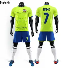 Футбольные мужские Джерси Наборы для взрослых футбольной форма под заказ наборы для детей Futbol обучение Джерси рубашка с шорты трава зеленая