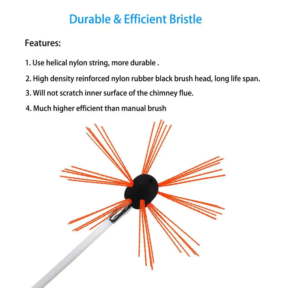 Chimney Cleaner Sweep Inner Wall Cleaning Brush Tool 8 Flexible