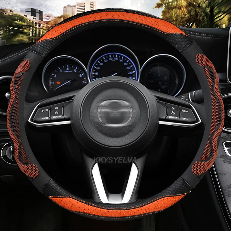 Copertura Del Volante Dell'Automobile Del Cuoio Dell'Unità Di Elaborazione Per La Cx-4 Cx-5 Cx-7 Cx-9 Mazda 3 Axela 6 Gh Gj Demio Antiscivolo Funda Vo