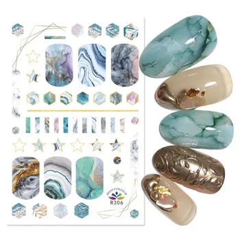 

Nail Foils Marble Series Pink Blue Decals Paper Nail Art Transfer Sticker 3D Nail Art Sticker Design Decoration Nail Accessories