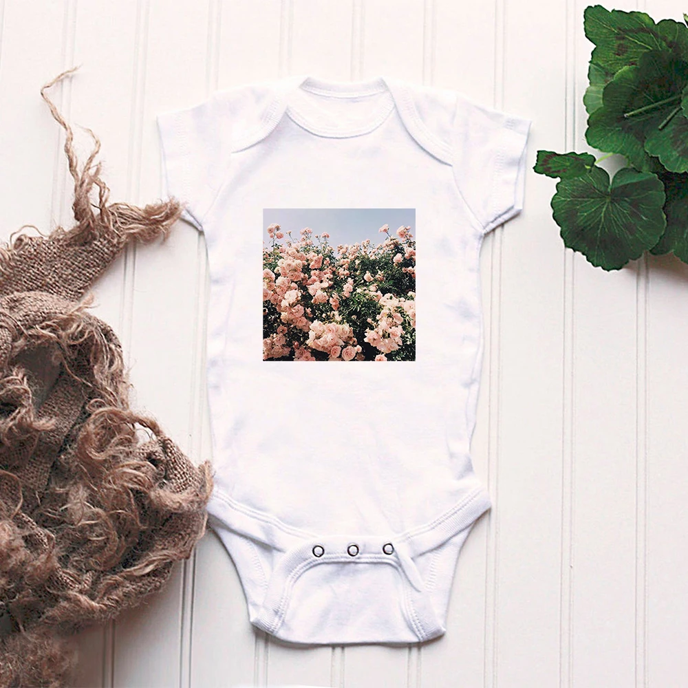 

Fashion Trend Hot Sell New Style Baby Boy Girl Clothes Pretty Flowers Print Toddler Romper Ropa Bebe Cheap Pop Infant Bodysuit