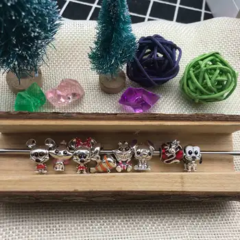 

Original 925 Sterling Silver Disy Cartoon Animal Charm Beads with Original Engraving Fit for DIY Bracelets Free Shipping