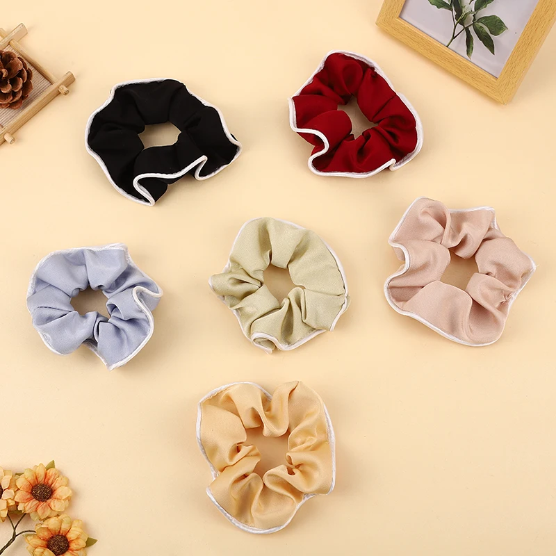 

Korean Fashion Women Silk Scrunchie Hair Rope Handmade Ornaments Elastic Hair Bands Ponytail Holder Headband Hair Accessories