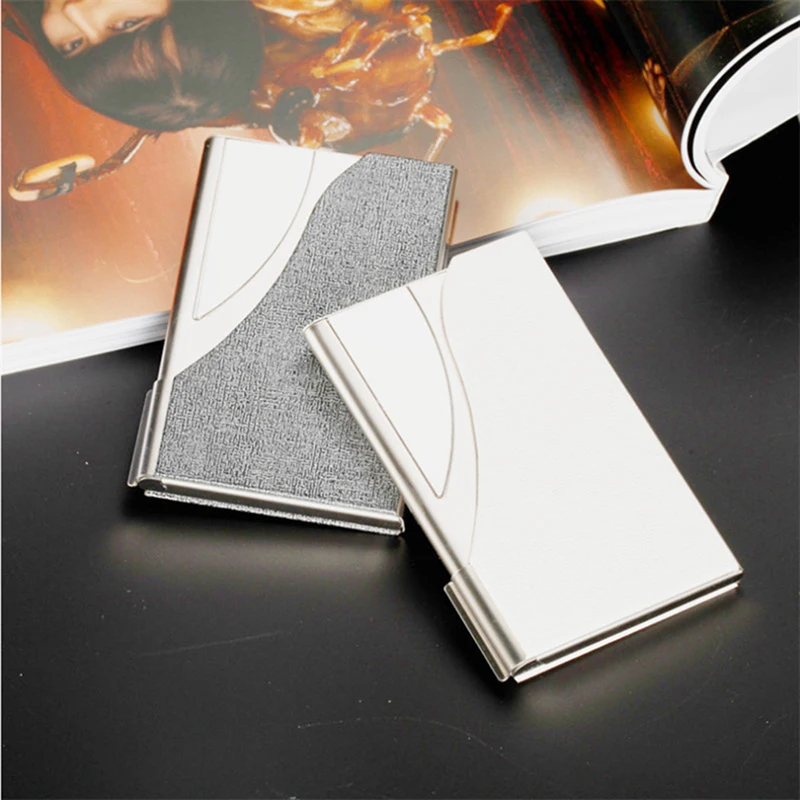 

Rfid Wallet Business ID Credit Card Holder For Women Men Fashion Brand Metal Stainless Steel Card Case PU Leather Porte Carte