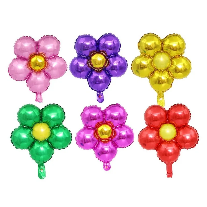 

5pcs/set Five Petal Flower Foil Balloons Wedding Room Background Decoration Birthday Party Decorations Flower Aluminum Baloon