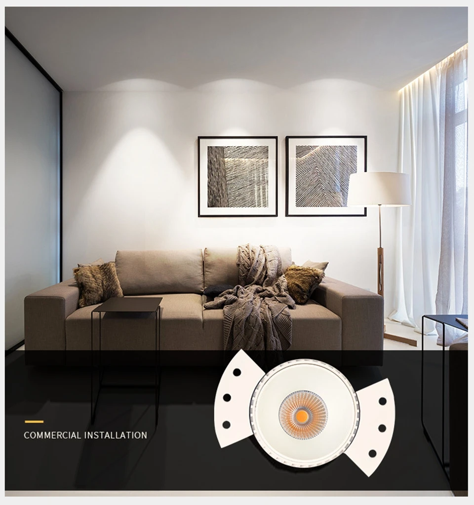 GD 12W 15W COB Downlight Dimmable LED Recessed Downlight COB 220V Ebedded Ceiling Spot Lighting Anle Adjustable LED Spot+ Driver