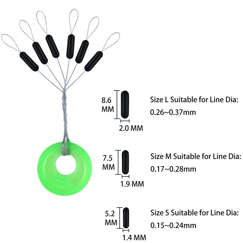 50 Группа 300 шт. рыболовные резиновые поплавок бусины пробки 6 в 1 поплавок грузило останавливает леску сопротивление рыболовное оборудование бобы